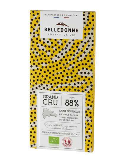 Belledonne -- Tablette noir 88% sucre coco bio - 100 g