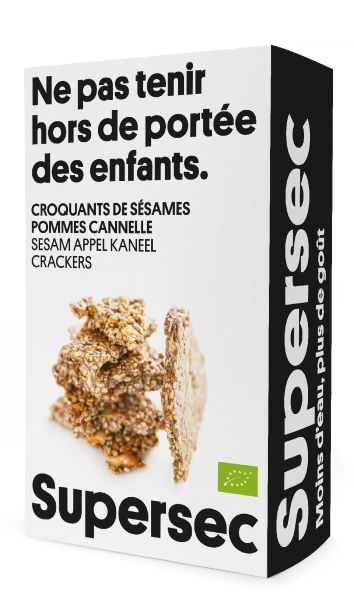 Supersec -- Croquant de sésame pomme-cannelle bio - 110 g