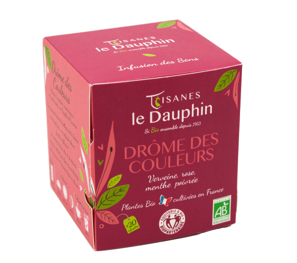 Tisanes Le Dauphin -- Infusion bio drôme des couleurs  origine france - 20 infusettes