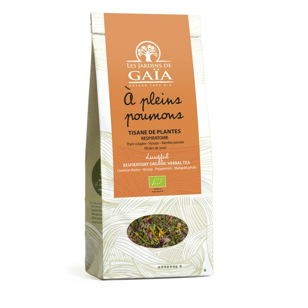 Jardins De Gaïa -- Tisane de plantes bio a pleins poumons (respiratoire) - 60 g