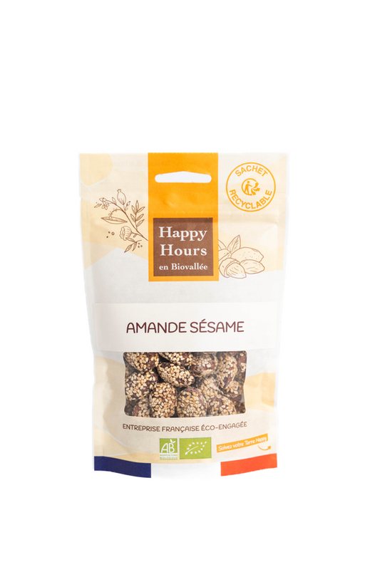 Happy Hours En Biovallée -- Sachet amande sésame miel bio - 115 g