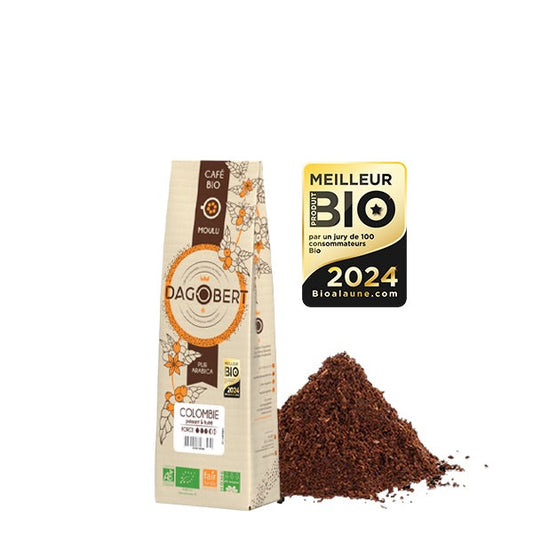 Les Cafés Dagobert -- Colombie  100% arabica, bio et équitable - moulu/filtre (origine Colombie) - 250 g