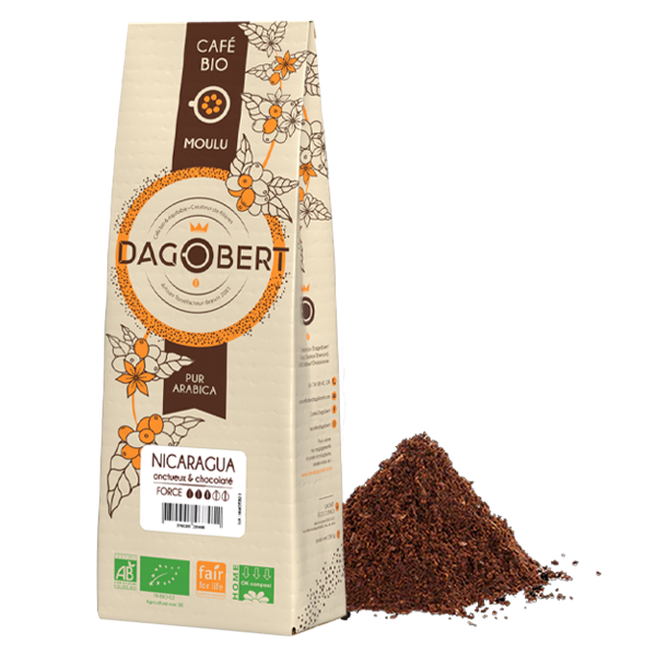 Les Cafés Dagobert -- Nicaragua 100% arabica, bio et équitable - moulu - 1 Kg